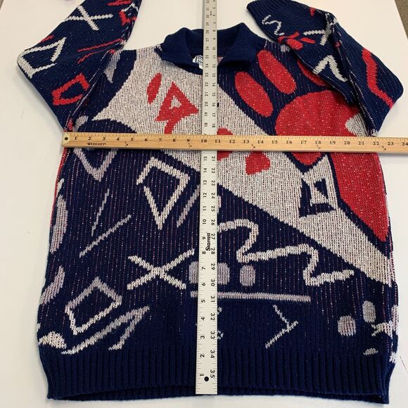 Vintage Keneth Too! Plus Acrylic Sweater XL Extra Large Multicolor Retro 80s - Picture 6 of 11